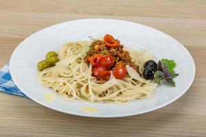 Pasta-Bolognese-Gericht anzeigen foto