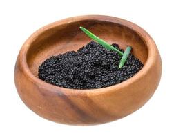 schwarzer Kaviar auf weiß foto