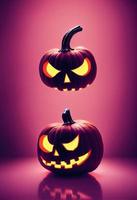 gruselige Halloween-Kürbislaterne mit gruseligem Aussehen foto
