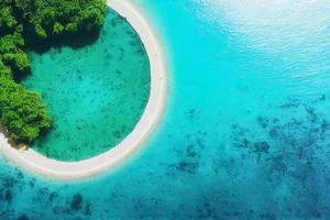 Drohnenaufnahme einer wunderschönen tropischen Insel foto