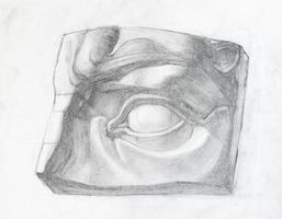 akademisches Zeichnen - handgezeichnetes männliches Auge foto