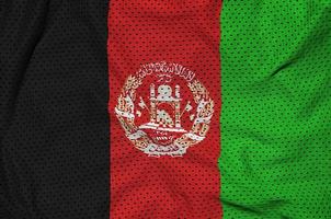 Afghanistan-Flagge gedruckt auf einem Polyester-Nylon-Sportbekleidungsnetz fa foto