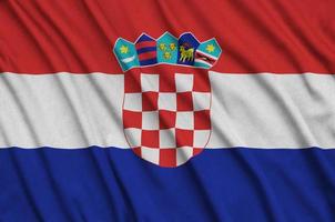 Die kroatische Flagge ist auf einem Sportstoff mit vielen Falten abgebildet. Sportteam-Banner foto