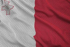 Malta-Flagge gedruckt auf einem Polyester-Nylon-Sportswear-Mesh-Gewebe m foto
