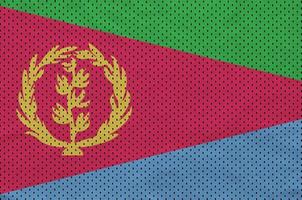 Eritrea-Flagge gedruckt auf einem Polyester-Nylon-Sportbekleidungs-Mesh-Gewebe foto