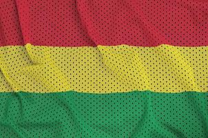 Bolivien-Flagge gedruckt auf einem Polyester-Nylon-Sportswear-Mesh-Gewebe foto