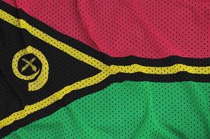 Vanuatu-Flagge gedruckt auf einem Polyester-Nylon-Sportswear-Mesh-Gewebe foto