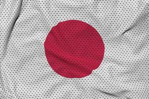 Japan-Flagge gedruckt auf einem Polyester-Nylon-Sportswear-Mesh-Gewebe m foto