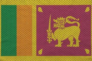 Sri-Lanka-Flagge gedruckt auf einem Polyester-Nylon-Sportswear-Mesh-Gewebe foto