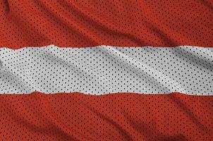 Österreich-Flagge gedruckt auf einem Polyester-Nylon-Sportswear-Mesh-Gewebe foto