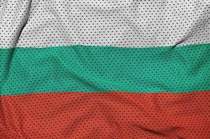 Bulgarien-Flagge gedruckt auf einem Polyester-Nylon-Sportswear-Mesh-Stoff foto