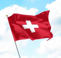 Flagge der Schweiz sw foto