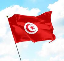 Flagge von Tunesien foto