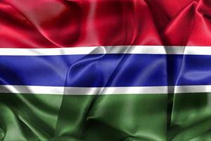 Gambia-Flagge - realistische wehende Stoffflagge foto