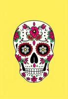 dia de los muertos traditioneller calavera-zuckerschädel verziert mit blumen am tag der toten illustration foto