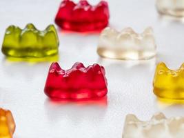 Nahaufnahme eines köstlichen Gummibärchen-Geleebonbons foto