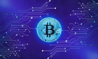 bitcoin-mining-konzept kryptowährung blockchain digitale geldtransformation für technologie der nächsten generation foto
