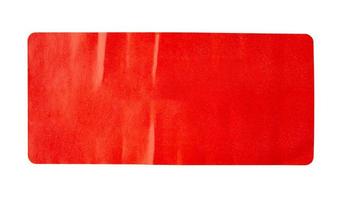 rotes Papieretikett isoliert auf weißem Hintergrund foto