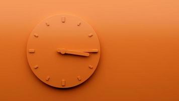 minimal orange uhr 3 15 viertel nach drei uhr abstrakt minimalistisch wanduhr 15 15 oder drei fünfzehn 3d illustration foto