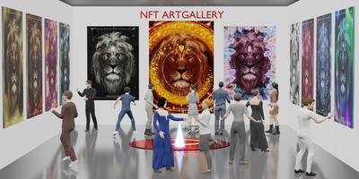 nft-Kunstgalerie auf Metaverse-Avatarbeinen nftprojects 3D-Illustrationen foto