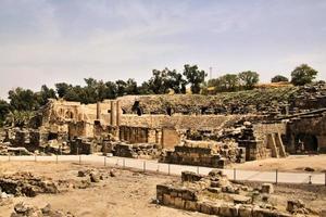 ein blick auf die alte römische stadt beit shean in israel foto