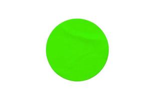 grünes rundes Papieretikett isoliert auf weißem Hintergrund foto