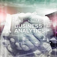 Business Analytics-Konzept auf Doppelbelichtungshintergrund. foto