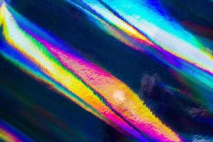 holographische regenbogenfolie schillernde textur abstrakter hologrammhintergrund foto