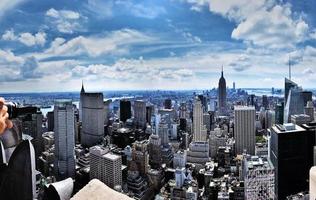 eine panoramische ansicht von new york city in den usa foto