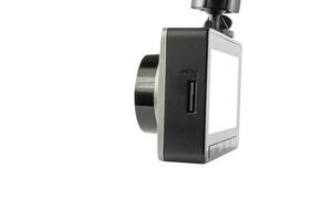 Auto-CCTV-Kamera-Videorecorder isoliert auf weißem Hintergrund foto