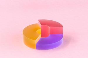 3D buntes Diagramm vor rosa Hintergrund foto