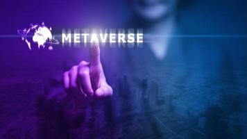 Metaverse virtuelle Technologie. weltweites Geschäft. Megatrends im Internet für Telekommunikation, Finanzen und Internet der Dinge foto