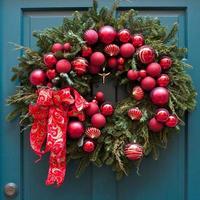 Adventskranz an der Haustür foto