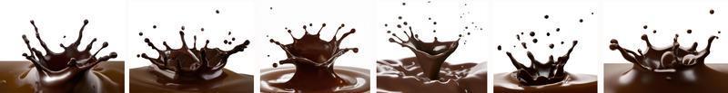 Schokoladen-, Kakao- und Kaffeespritzer. foto