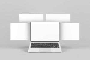Mackbook Pro-Bildschirm mit Website-Präsentationsmodell foto