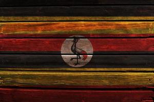 3D-Flagge von Uganda auf Holz foto