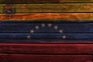 3D-Flagge von Venezuela auf Holz foto