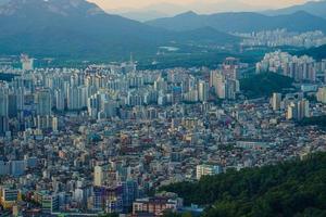 Wohnungslandschaft in Seoul, Korea foto