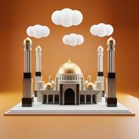 3D-Moschee mit Hintergrund foto