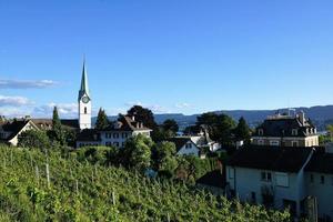 Weinberg und eine Kirche foto