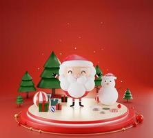 Frohe Weihnachten 3D-Illustration, 3D-Weihnachtsmann foto