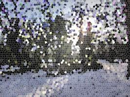 digitale Illustrationsbäume verzweigen sich im Schneemosaikhintergrund foto