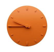 minimal orange uhr 9 45 uhr viertel vor zehn abstrakte minimalistische wanduhr 3d illustration foto