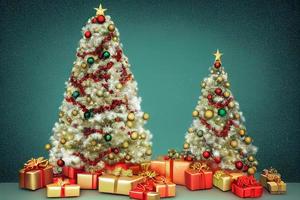 geschmückter weihnachtsbaum 3d illustration foto