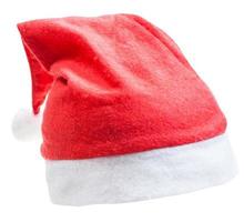 traditionelle rote Weihnachtsmütze, isoliert auf weiss foto