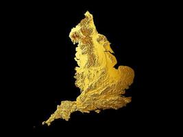 england karte goldene metallfarbe höhe karte hintergrund 3d illustration foto