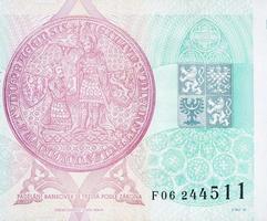 Tschechische Republik 100 Korun 1997 Banknote Nahaufnahme Rechnungsfragment foto