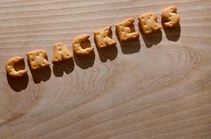 Cracker. Essbare Buchstaben foto