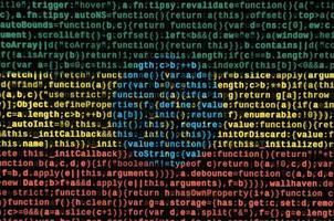 Die Äthiopien-Flagge wird mit dem Programmcode auf dem Bildschirm dargestellt. das konzept der modernen technologie und standortentwicklung foto