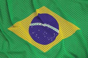 Brasilien-Flagge gedruckt auf einem Polyester-Nylon-Sportswear-Mesh-Gewebe foto